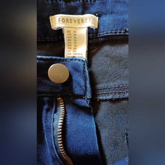 A Forever 21 Dark Indigo High Waist Skinny Fit Jeans - Picture 2 of 7